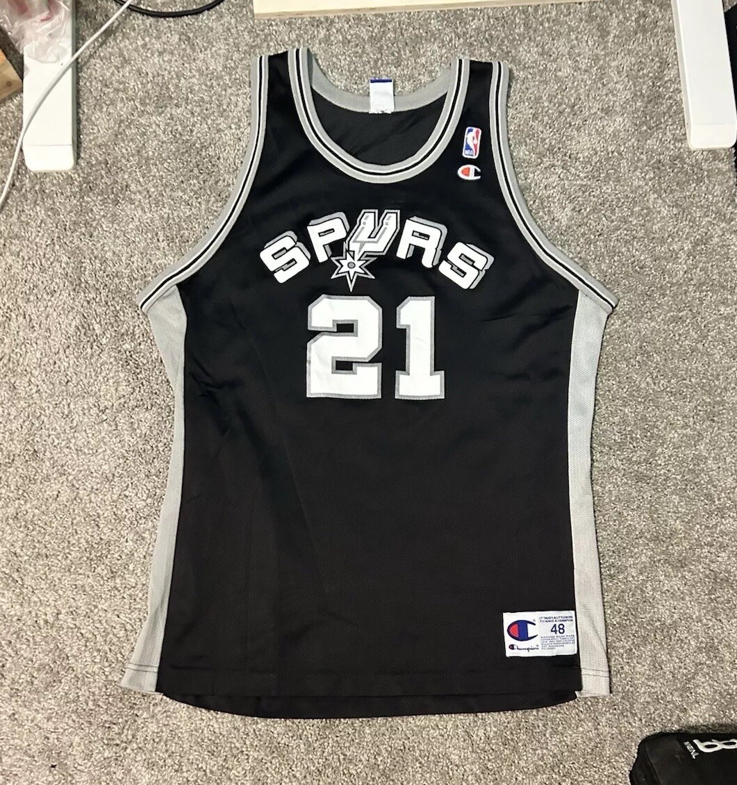 Vintage Champion San Antonio Spurs Tim Duncan #21 Jersey Mens Size