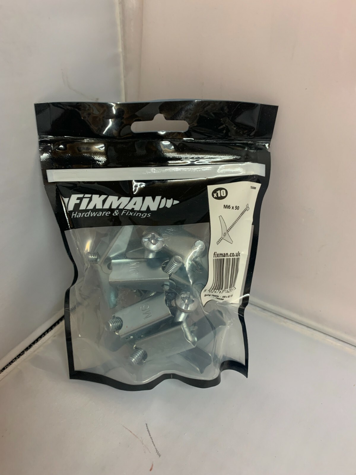 FIXMAN PLASTERBOARD SPRING TOGGLE M6 X 50mm 10 Pack