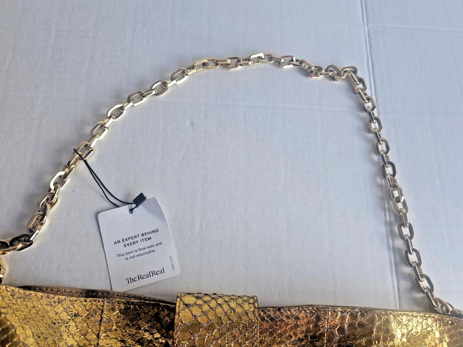 Authentic Jimmy Choo Gold Python Oversize Ramona … - image 2