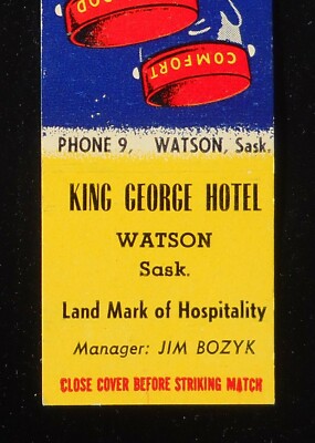 1940s King Geoge Hotel Land Mark Jim Bozyk Phone 9 Bellhop Hats Watson SK Canada