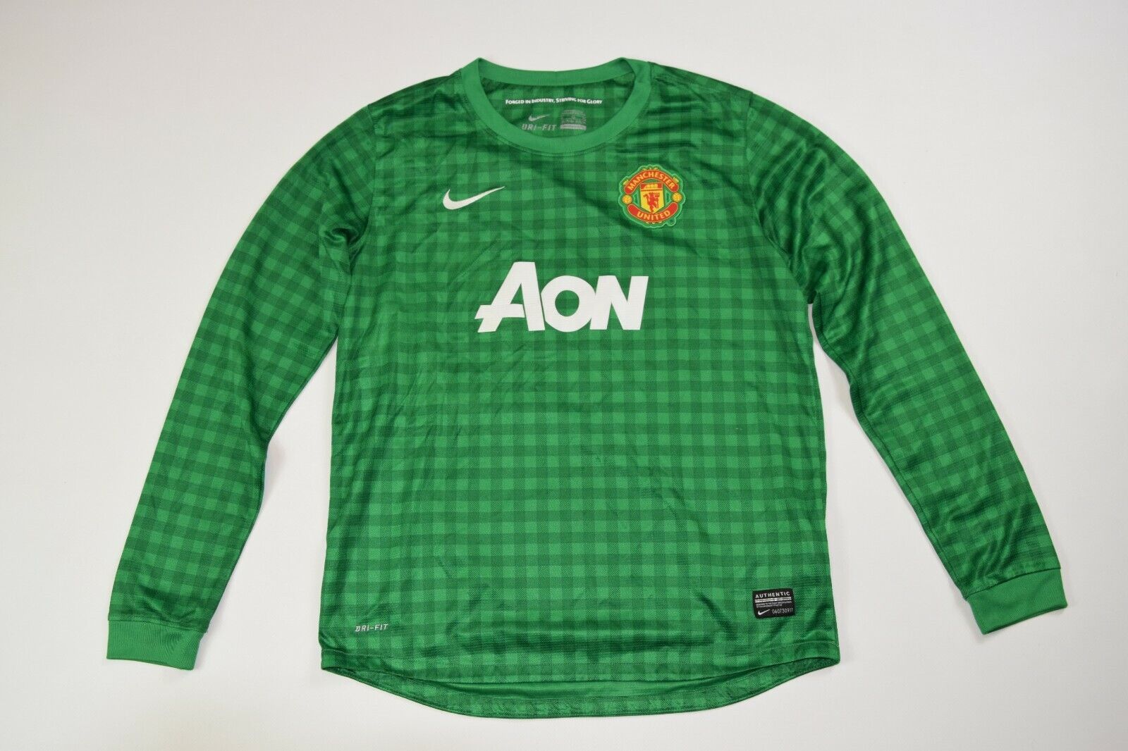 Manchester United Blank Green Goalkeeper Long Sleeves Kid Soccer Club Jersey