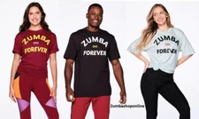 Zumba Forever and Ever Unisex Tee - One Size Fits Most! Red, Black or Sky Blue