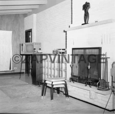 Vtg 1950s Inside Living Room Retro Mid Century Decor Interior Design Photo #1386