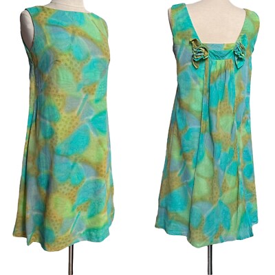 60s vintage art pattern shift dress tent cape watercolour abstract mini flowers