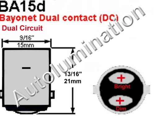 6 Voltios 1158 80w 16 LED Freno Cola Parada Luz Lombilla Ba15d 6v - Imagen 3 de 3