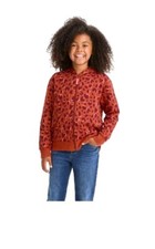 Cat  Jack Girls Zip-Up Full Zip Fleece Hoodie Sweatshirt Chestnut Orange M