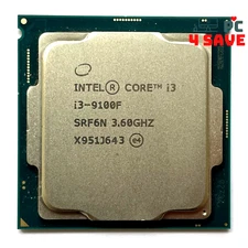 9th Gen Intel Core i3-9100F 3.60GHz 4-Core LGA1151 6MB Desktop CPU SRF6N SRF7W