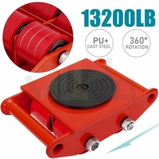 US 6 T Machinery Mover Dolly Skate 4 Rollers with 360°Rotation Cap 13200lbs
