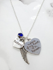 "A piece of my heart is in Heaven" Memorial Necklace for Husband Sympathy Gift