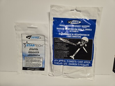 2 pack Estes 2303 Startech Starters AND RECOVERY WADDING 2274 ROCKET ENGINE