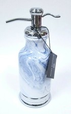 NEW HOTEL BALFOUR CHROME SILVER,BLUE MARBLE DESIGN CHINA SOAP DISPENSER+PUMP