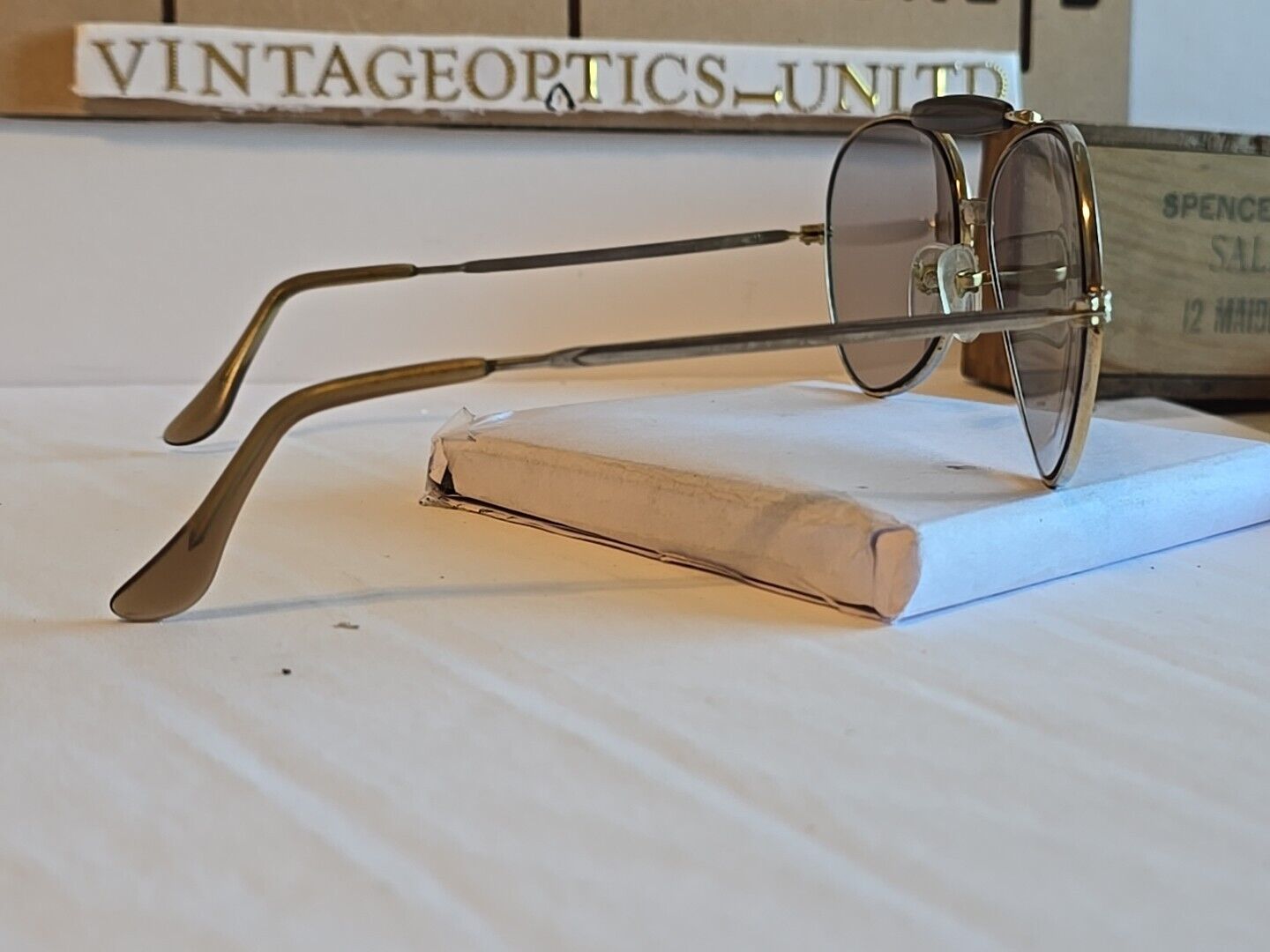 Diamond Plate Vintage Aviator Sunglasses. Smoke G… - image 3