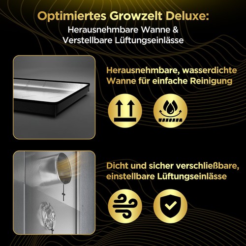 GrowZelt Growbox Deluxe D600 Grow Box Zelt Zuchtzelt Anbauzelt Pflanzenzelt Tent - Bild 106 von 159