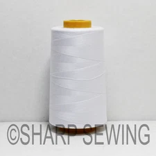 1 SPOOL WHITE SPUN POLYESTER - QUILTING SERGER SEWING THREAD 6000 YARDS T27 #651