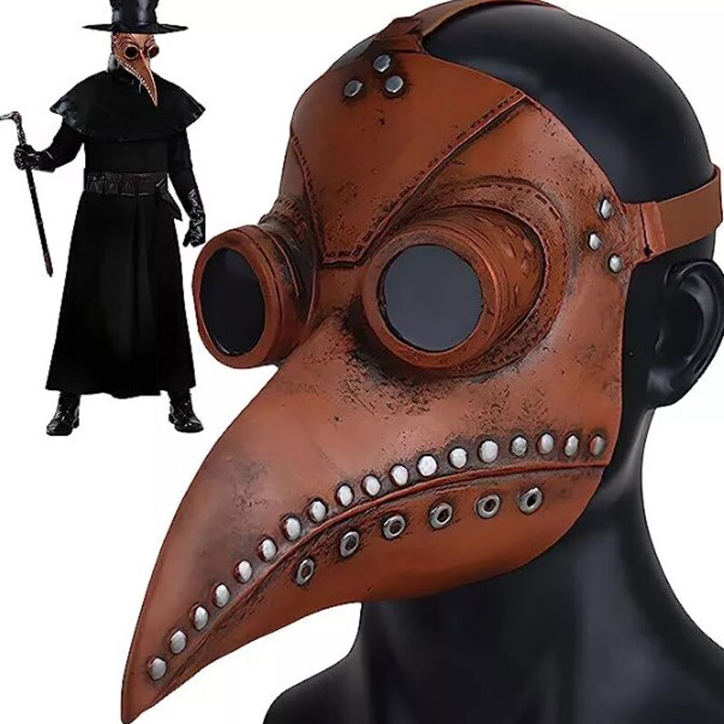 Plague Doctor Mask Long Nose Bird Beak Halloween Scary Costume Props