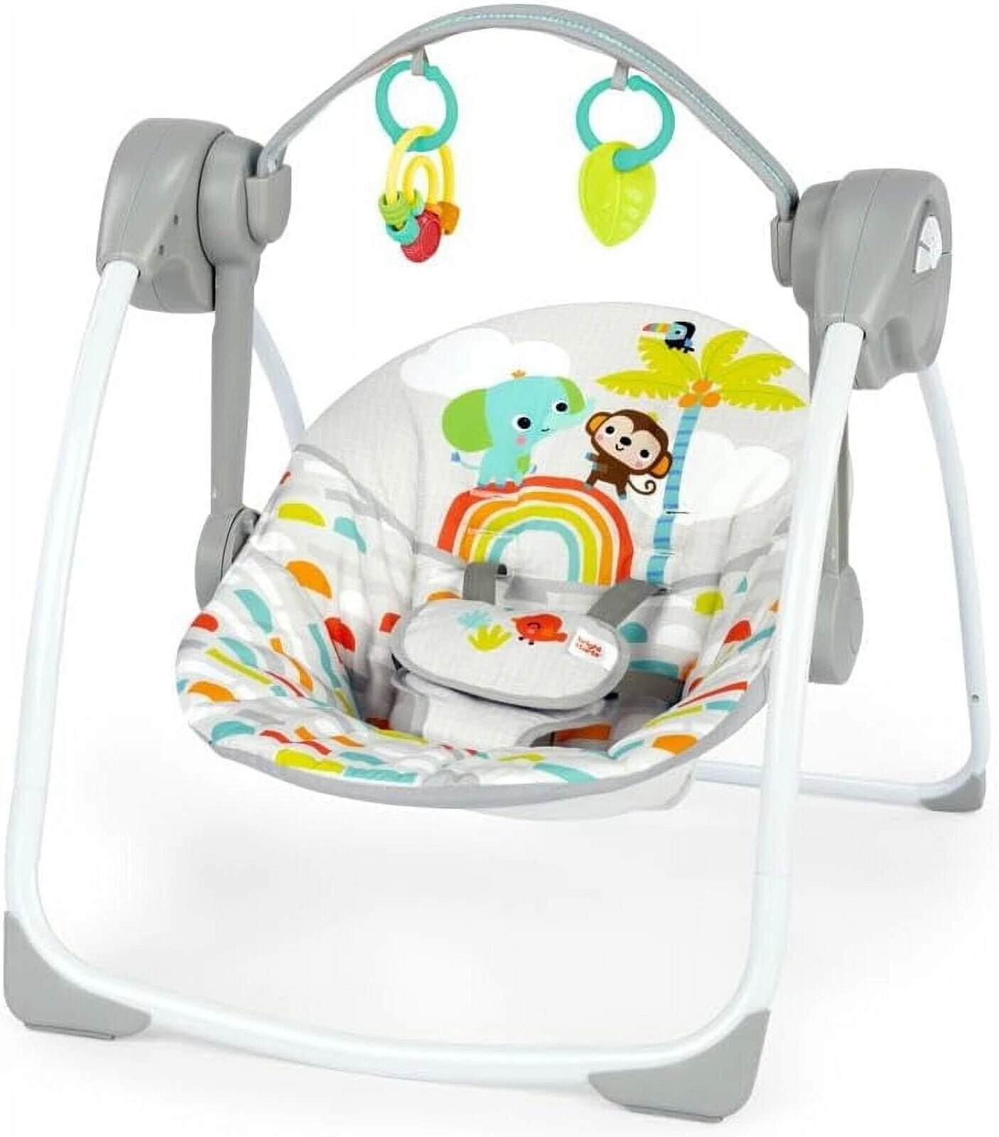 Portable Foldable Baby Swing W/ Toy 2-Position Recline Adjustable Unisex Newborn