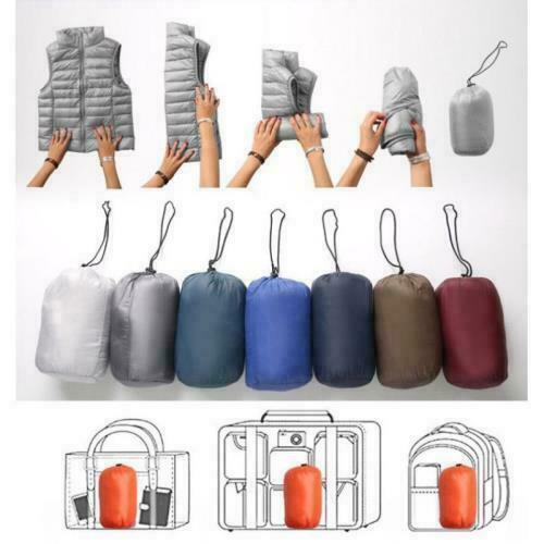 Puffer Men's Down Waistcoat Vest Jacket Stand Collar Ultralight Sleeveless Retro - Bild 8 von 19