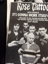 B9d Ephemera 1983 Rock Advert Rose Tattoo It?s Gonna Work Itself Out