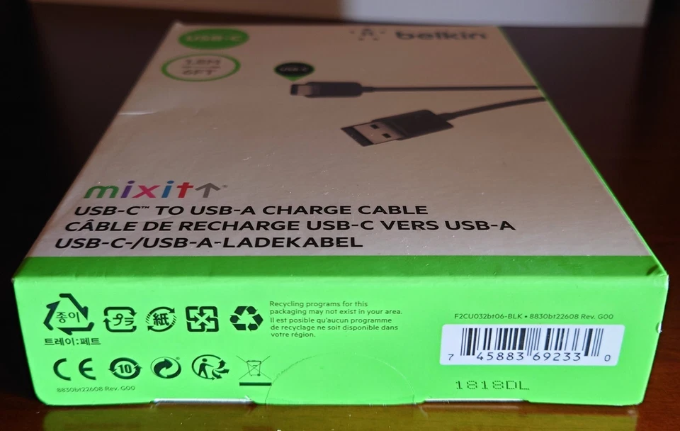 Belkin USB-C to USB-A | 6FT |1.8M Charge & Sync Cable - Black - Image 2 of 4