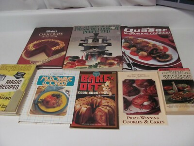 Lot of 8 - Vintage Cookbooks Recipes - Bakers, Quasar, Pillsbury, Kenmore, Meade