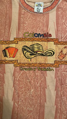 Vintage T Shirt Boys Youth COLOMBIA Cotton L Large