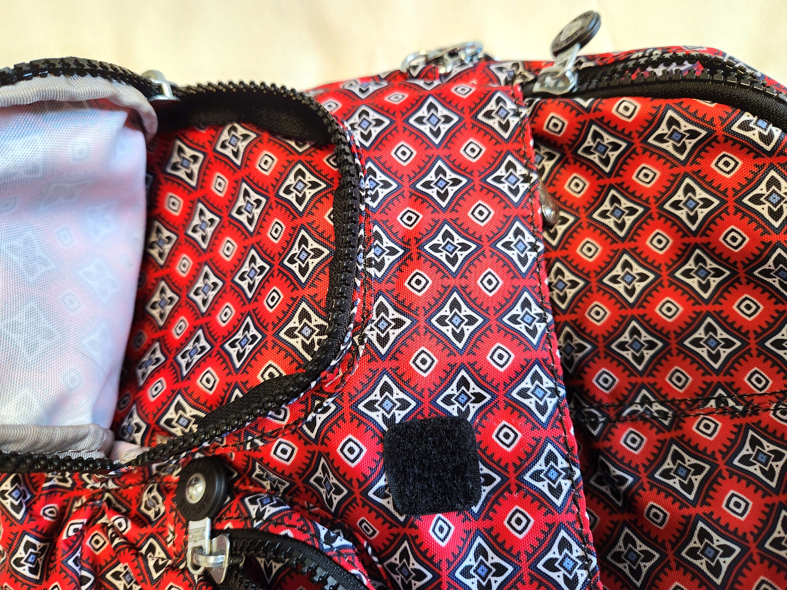 Kipling Lovebug Small Backpack Red Black Geometri… - image 11