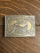 Vintage Ford Model T Belt Buckle Henry Ford Detroit Automobiles 1970s Metal