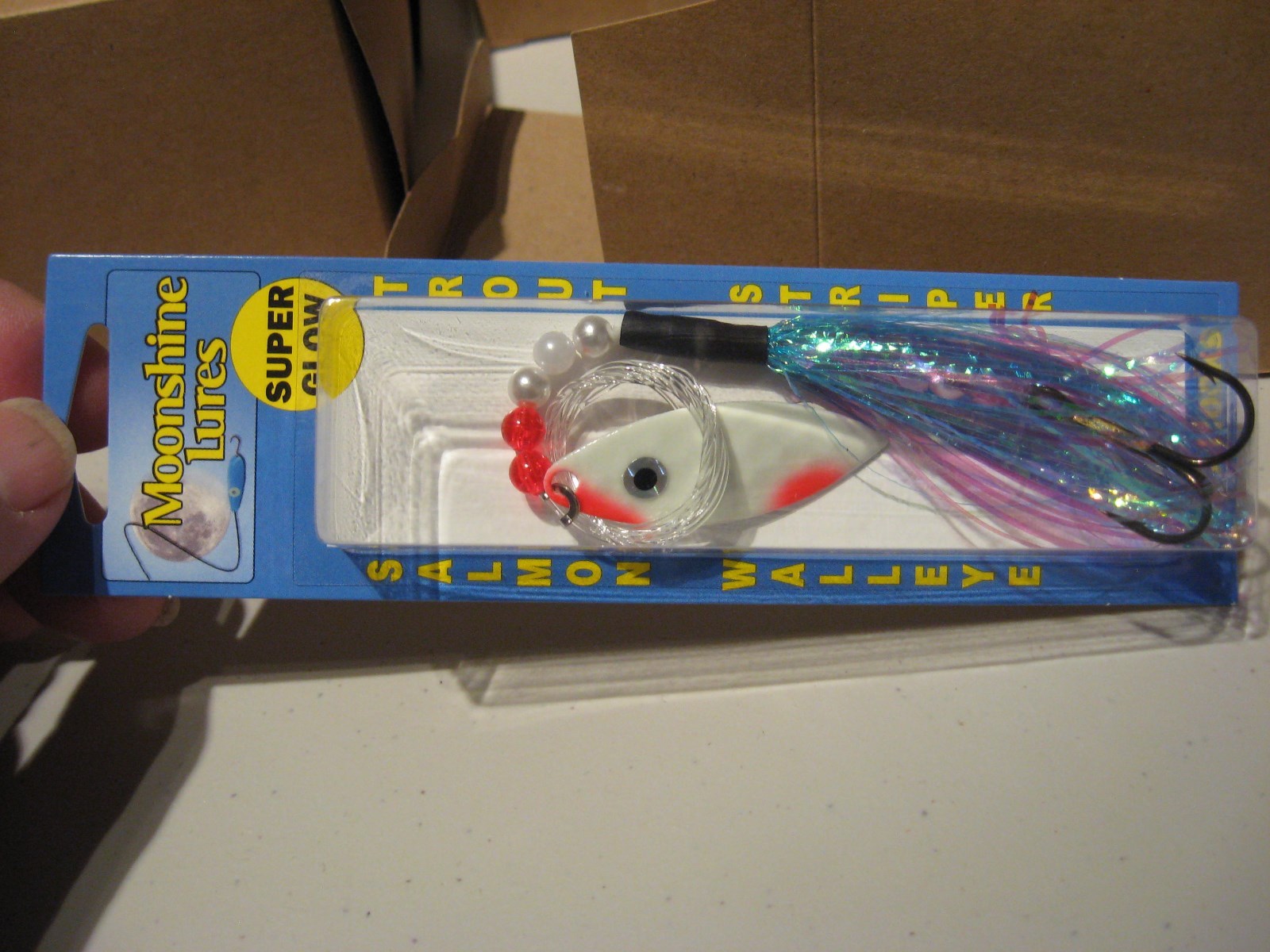 Moonshine Lures Super Glow Salmon Trolling Fly / Moody Blue eBay