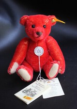 HISTORIC STEIFF MINIATURES II 1908 RED MOHAIR TEDDYBAR ROT 16cm - 029226 Germany