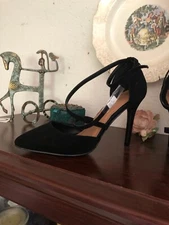 Women's Black  Strappy, Heels ,by Top Moda,  size 8 med, open toe