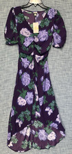Women's Crepe Short Sleeve Midi Dress - A New Day - Navy Floral, Sz XS