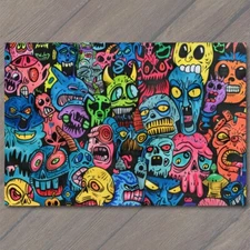 Art Print Monsters Colorful Trippy Psychedelic Surrealism Doodle Art Graffiti Fu