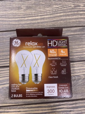 Ge Clear Med Base A15 Dimmable Led Ceiling Fan Bulb Soft White 40w