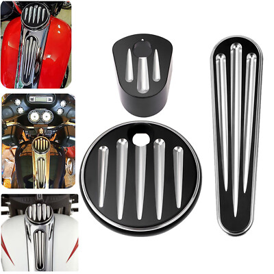 ku　4/15 1JINN ダメージダブルレイヤーCATタンクトップS Fuel Door Tank Cover Dash Insert Kit For Harley Electra Street