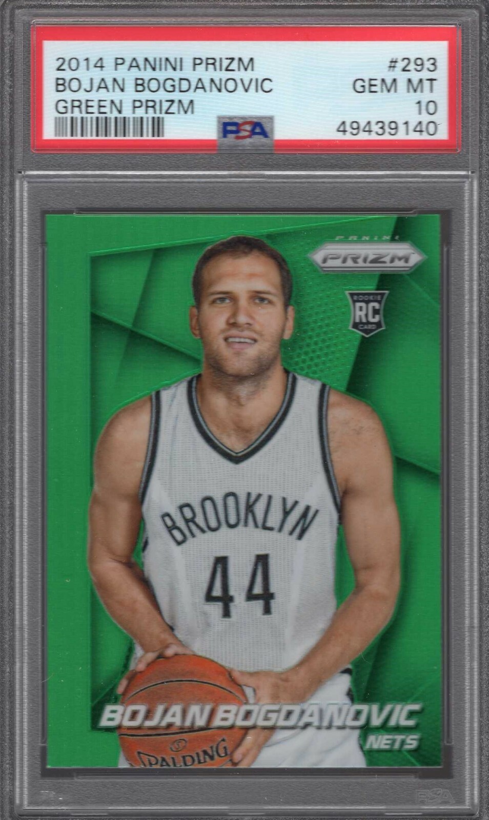 2014-15 BOJAN BOGDANOVIC PANINI PRIZM GREEN PRIZM RC PSA 10 #293 JAZZ STUD POP=3