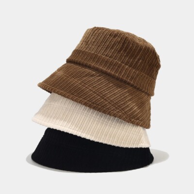 NEW Womens Ladys Wide Brim Bucket Hat Warm Pure Color Corduroy Fisherman  new