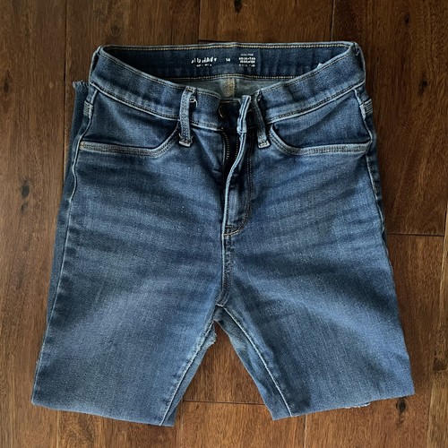 Old Navy Rockstar 360° Stretch Ripped high-rise Jeggings Girl’s Size 14 Cropped - Picture 2 of 8