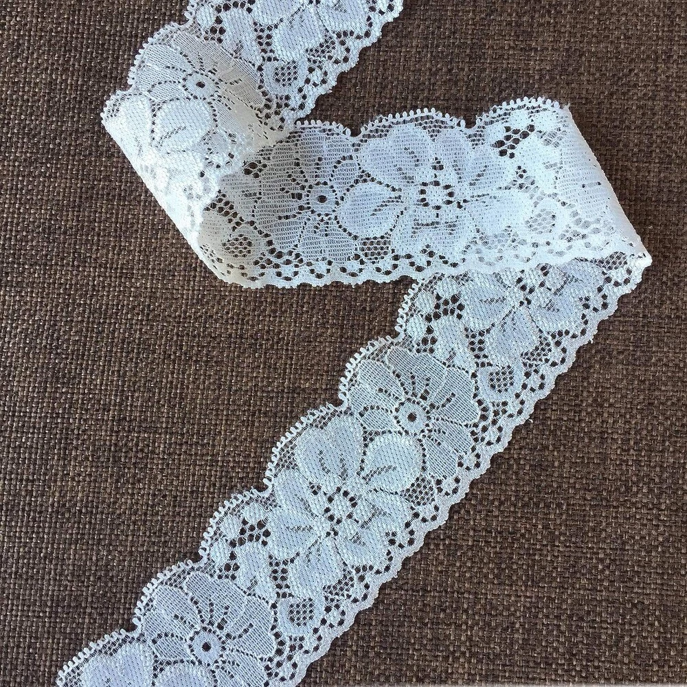 White Lace Trim Nylon Lace Ribbon Floral Pattern Lace Lace Fabric DIY