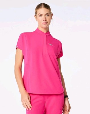 Figs Women's Montex Relaxed Scrub Top Shocking Pink, Size L