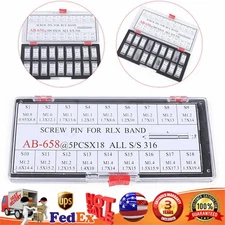 90PC For Rolex Watch Band Bracelet Assorted Sizes Screw Pin Link Stainless Steel