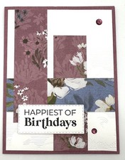 Stampin Up Floral Sentiment Variety Card Kit-Set of 5, Embossed, DSP, Bling