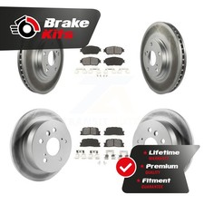 Front Rear Coat Disc Brake Rotor Semi-Metallic Pad Kit For 2004-2006 Lexus ES330