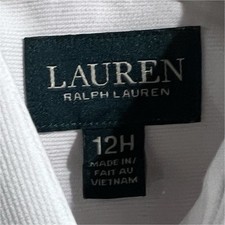 Lauren Ralph Lauren Kids White Dress Shirt Size 12H Point Collar Long Sleeve