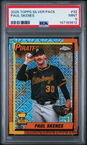 2025 Topps Chrome Silver Pack Paul Skenes Mojo #32 PSA 9 Mint