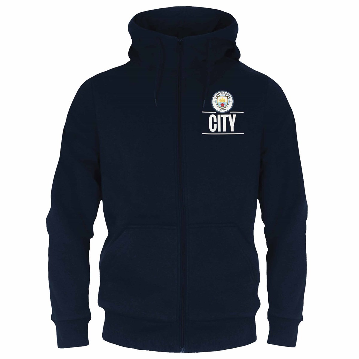 Manchester City FC Adult Navy Zip Hoodie Large, Clothing, Sports, Gift