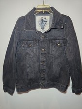 Disney Men's M Nightmare Before Christmas Jack Skellington Black Denim Jacket