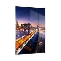 Wandbilder 50X70Cm Glasbild Usa Amerika New York Manhattan Bilder Art Wanddeko