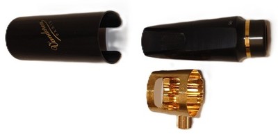 Vandoren V16 Soprano Saxophon Mundstück S8 & Optimum Lignatur vergoldet & Kapsel