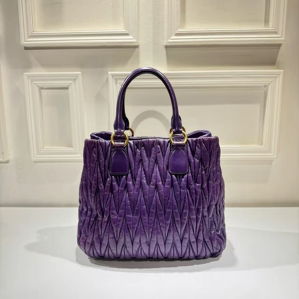 Purple Leather Exterior Miu Miu Bags & Handbags for Women for sale