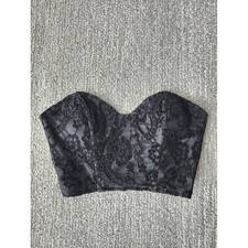 Naked Wardrobe The Statement Strapless Floral Lace Bustier Corset Crop Top XL